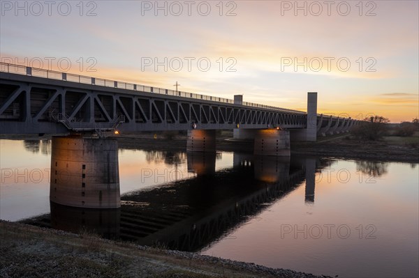 Sunset at the Magdeburg waterway junction