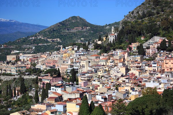 View of the town of Taormina