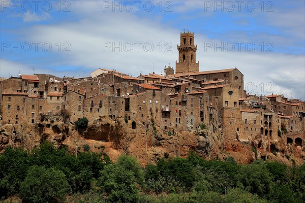 View of the old town of Pitigliano