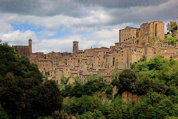 View of the small medieval town of Sorano