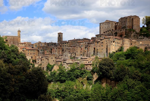 View of the small medieval town of Sorano