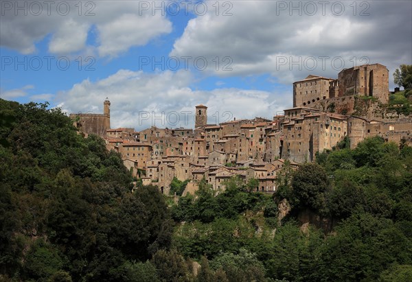 View of the small medieval town of Sorano