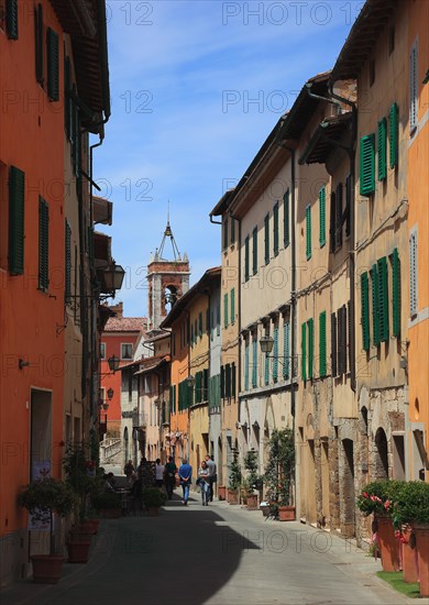 Street in the historic village of San Quirico d'Orcia