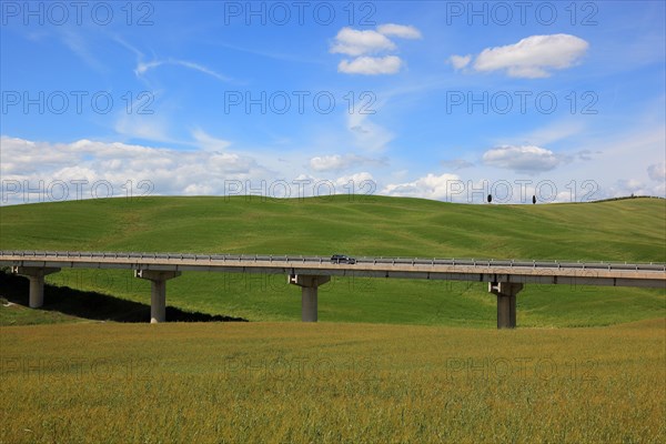Landscape in Val d'Orcia and bridge