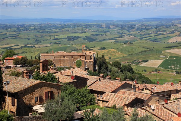 View from the Fortezza over the village of Montalcino and the countryside