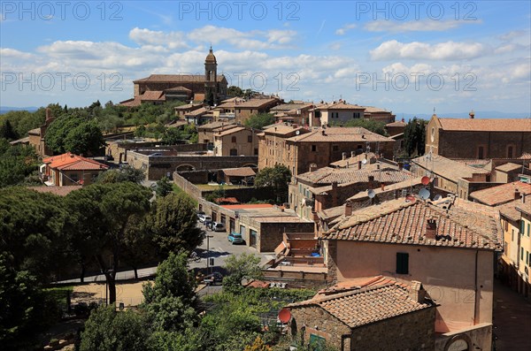 View of the town of Montalcino from the Fortezza