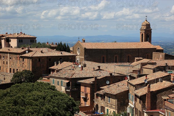 View of the town of Montalcino from the Fortezza