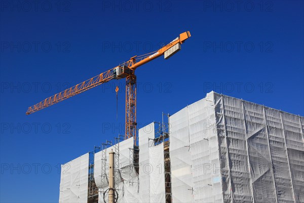 Large construction site of an office building