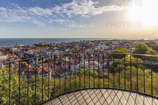 View from the Observatoire Ste-Cecile observation tower over the town of Arcachon and the Bay of Arcachon