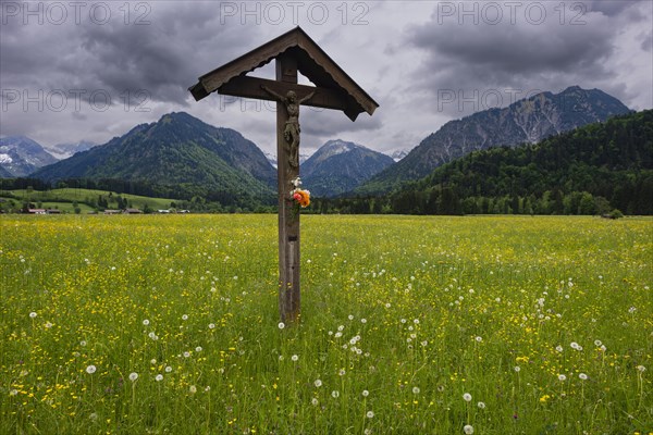 Field cross with Christ figure