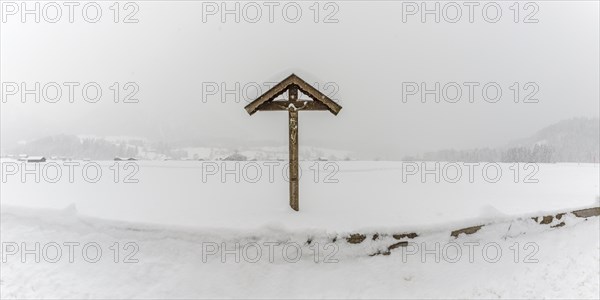 Field cross with Christ figure