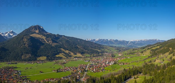 Panorama into the Ostrachtal valley with Bad Oberdorf