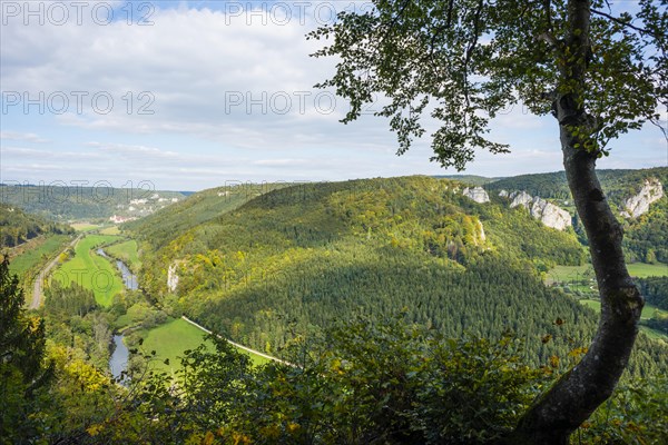 Panorama from Knopfmacherfelsen into the upper Danube valley