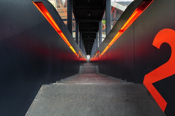 Illuminated staircase downwards