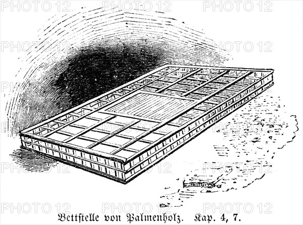 Bedstead of palm wood