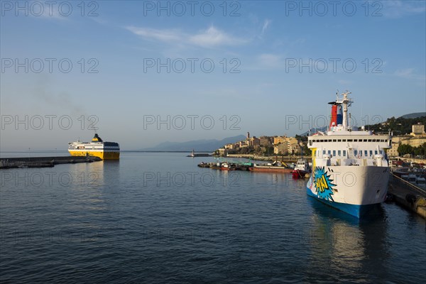 City view with ferry port