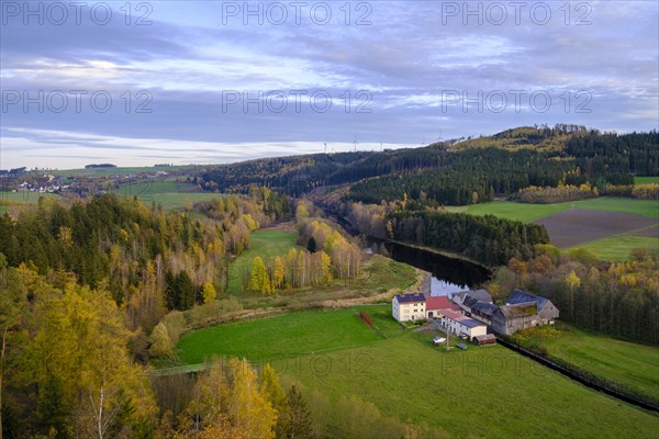 Flower mill on the Saale from the Pottiga viewing platform