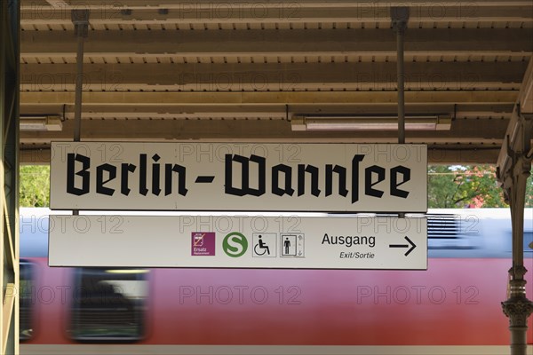 Stop sign on the platform