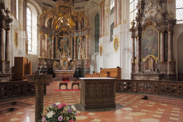 Interior view with chancel of the Baroque Augustinian Church