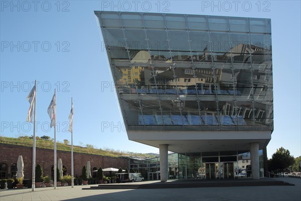 Modern glass building of the DB Schenker Railion headquarters