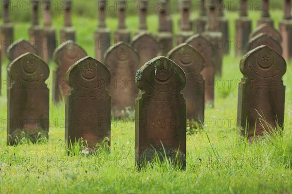 Row of gravestones at the main cemetery