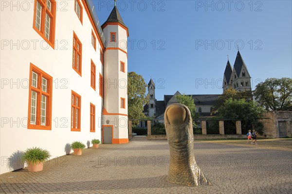 Sculpture The Thumb by Cesar Baldaccini 1993 in front of the Ludwig Museum