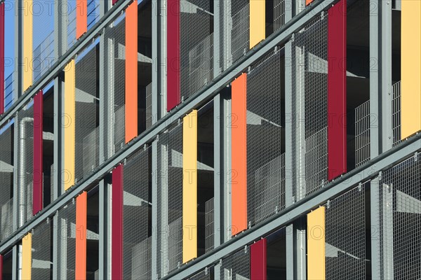 Facade of modern multi-storey car park
