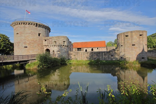 Historic medieval moated castle