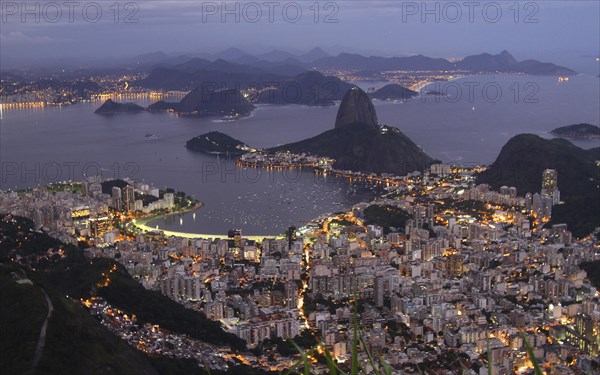 Copacabana and surroundings night shot