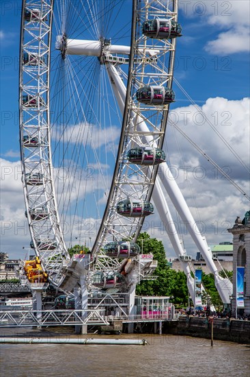 London Eye Ferris Wheel on the banks of the Thames