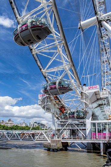 London Eye Ferris Wheel on the banks of the Thames