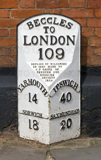 Replica of 19th century milestone