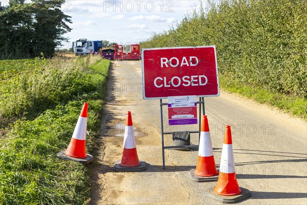 Road closed country lane