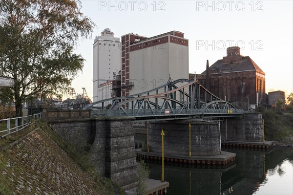 Historic swing bridge at Linner Rheinhafen