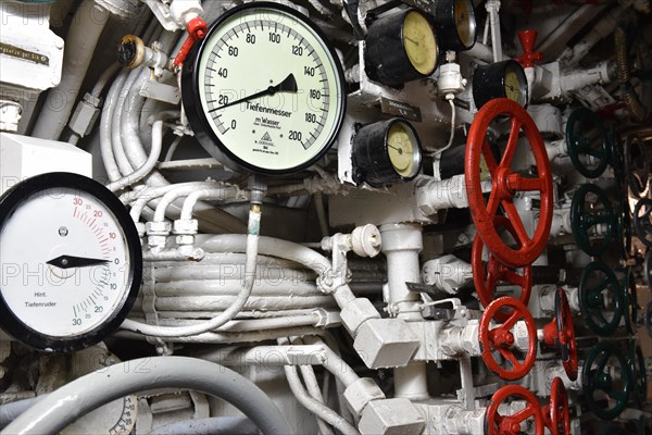 Depth gauge in a submarine in Kiel