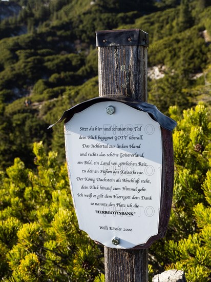 Poem on a notice board at the Herrgottsbank