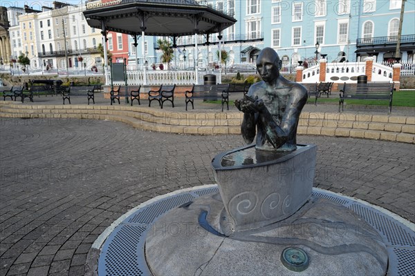 The Navigator statue showing a Christ-like figure in a boat by the sculptor Mary Gregoriy in Cobh