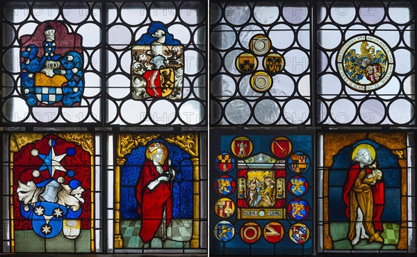 Two coloured glass paintings from the 16th century