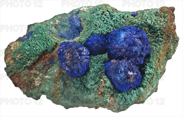 Azurite on Malachite