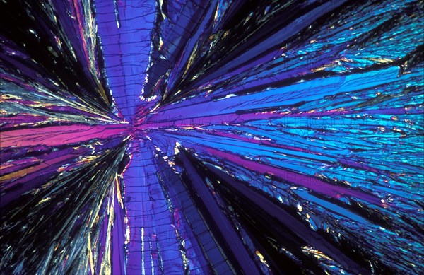 Crystaline Sym-dilsopropylurea Viewed w/Polarized Light