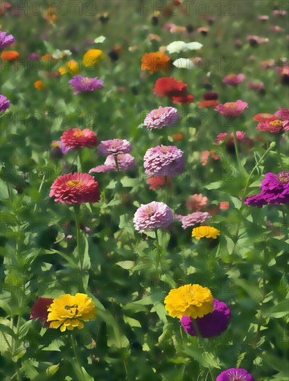 Field of Zinnias