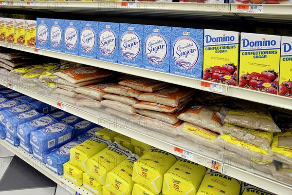 Racks of Sugar at the Grocery