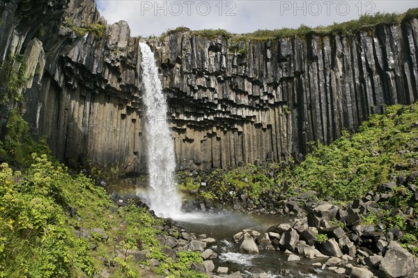 Svartifoss Falls & Columnar Basalt Formation