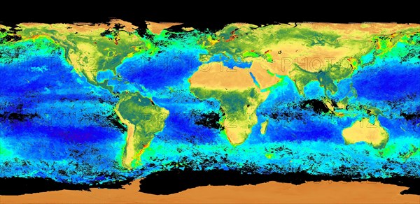 This view of Earth highlights biological activity
