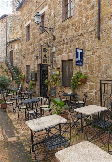 Cafe and bar in the streets of Sovana old town