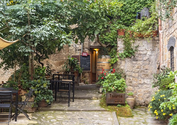 Courtyard with flowerpots