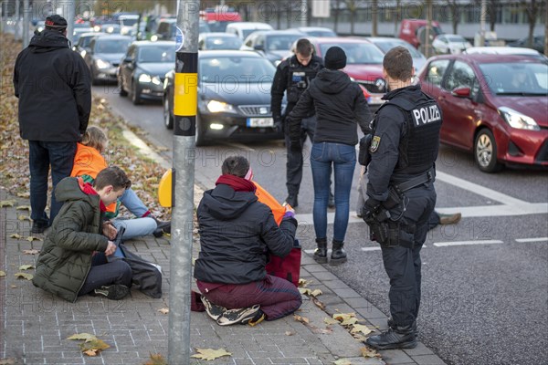 Climate activists of the group Last Generation block road