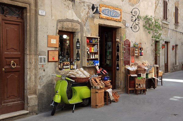Delicatessen in the Via Roma alley in the old town of Pitigliano