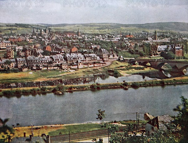 View of Trier from the left bank of the Moselle in 1910