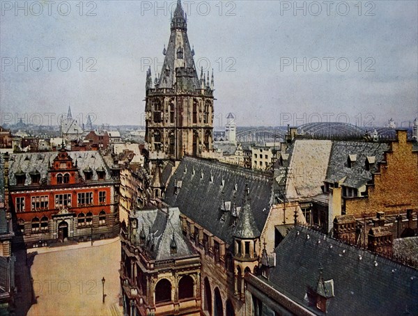 View of the town hall in Cologne in 1910